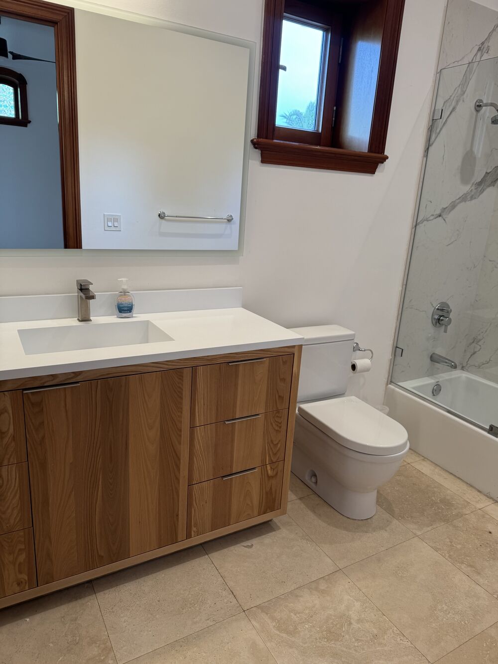 Spotless marble bathroom